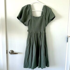 Madewell Casual Green Square neck Smock Dress - XXS